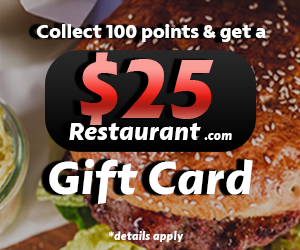 Survey Premium - $25 Restaurant.com GC (US)
